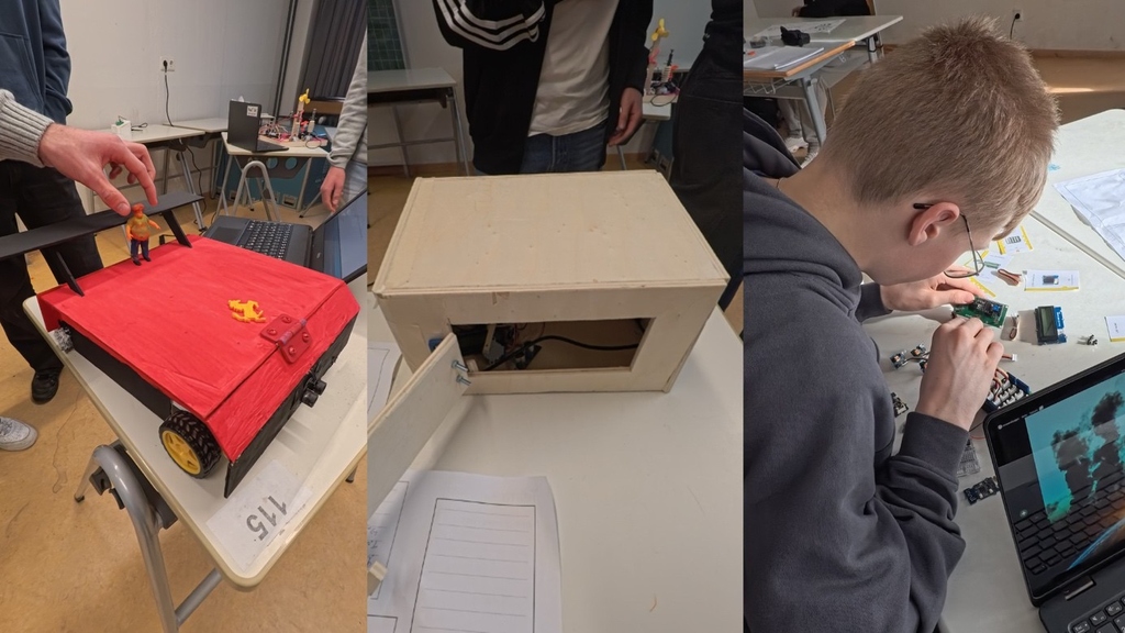 Bildmontage Schüler am Tüfteln